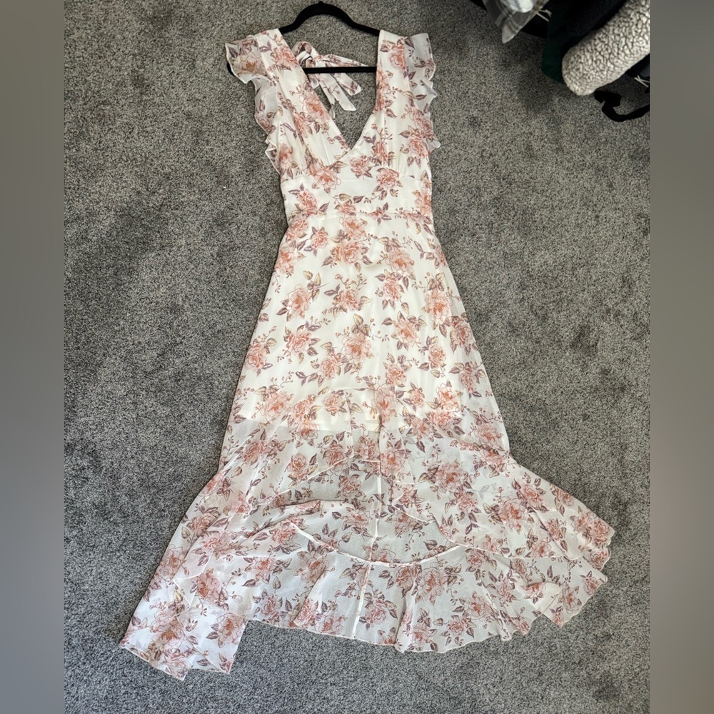 Altar'd State Pink Floral High Low Dress